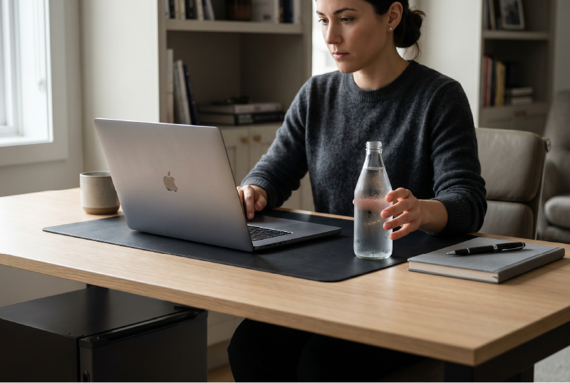 Personal cooling in a high-focus workspace.