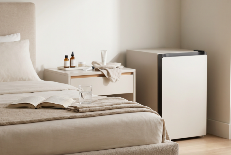 Aesthetic personal cooling for modern bedrooms.