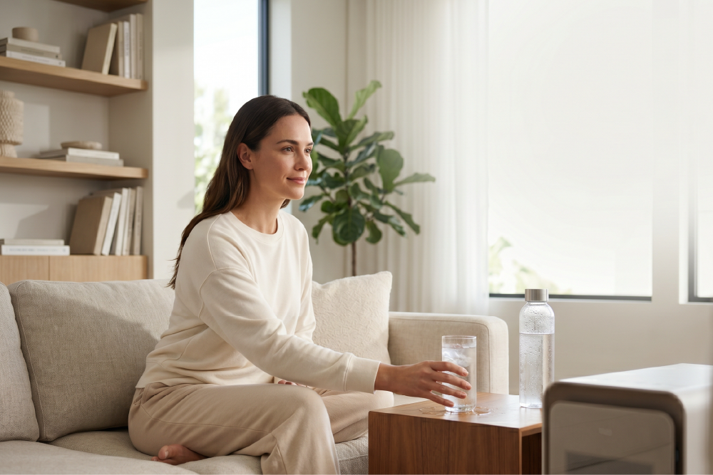 Personal refrigerator support for modern wellness.